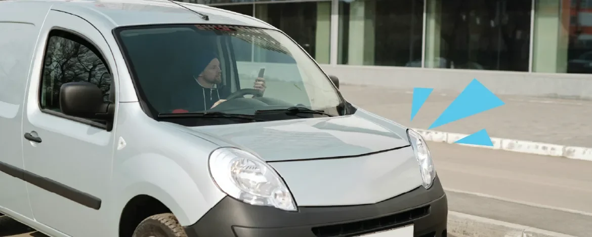 Man sat in his van