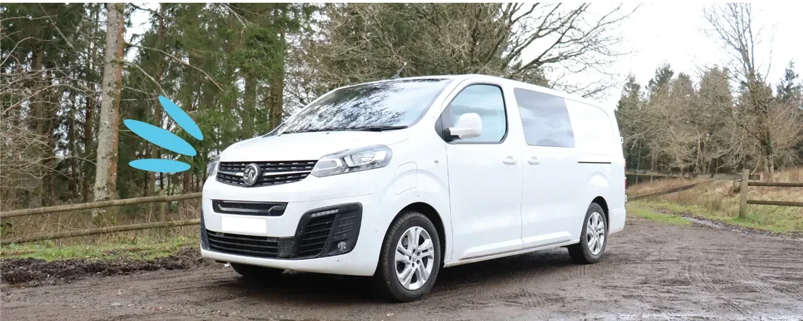 White Vauxhall Vivaro van