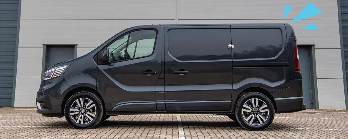 Side profile of a black van