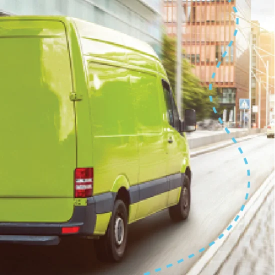 back of a green van