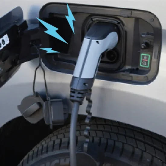 Close up of electric van charging